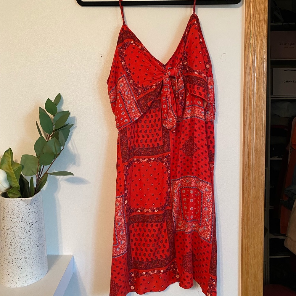 red bandana dress